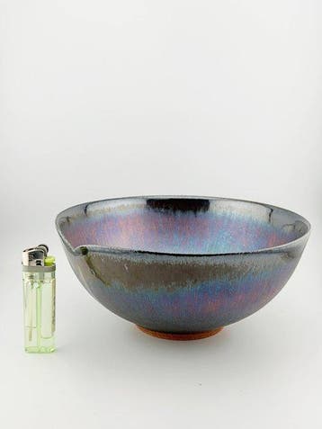 Miura Shurei (b. 1942) - Kom - Grote kom Pauwenkleur - Aarde