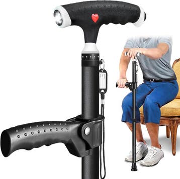 Wandelstok met LED & 2e greep | Retour deal | -40%, Verzenden