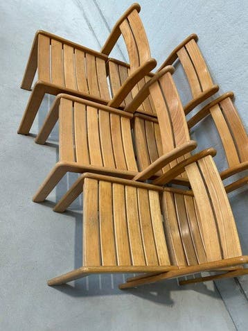 Stoel - hard hout - Een set van zes stoelen, Antiek en Kunst