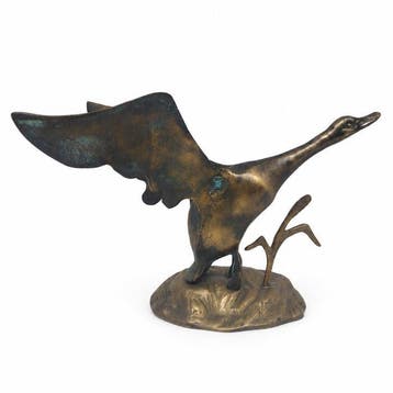 sculptuur, Bronze Flying Goose - 16 cm - Brons