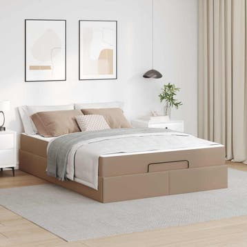 vidaXL Bedframe met matras Anders 2 st Tan PVC, Verzenden