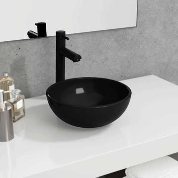 vidaXL Wasbak 30x12 cm gehard glas zwart, Doe-het-zelf en Bouw, Verzenden, Nieuw