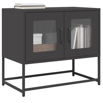 vidaXL Tv-meubel 68x39x60,5 cm koudgewalst staal zwart, Verzenden