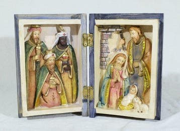 Kerststal - Origineel in boekvorm. - Hars