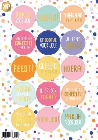 A5 Stickervel Confetti Feest (Stickervellen, Stickers), Verzenden, Nieuw, Sticker