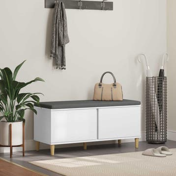 vidaXL Hallenbank Wit 100 x 38 x 46 cm Geengineerd Hout en, Verzenden, Nieuw