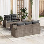 vidaXL Tuinbank Set Grijs 55 x 55 x 37 cm poly rattan, Verzenden, Nieuw
