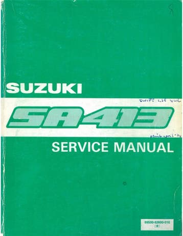 1984 SUZUKI SWIFT WERKPLAATSHANDBOEK ENGELS