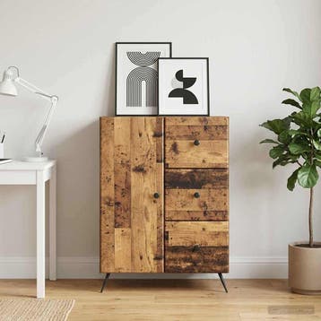 vidaXL Dressoir Oud hout 66 x 34,5 x 90 cm Bewerkt hout, Verzenden