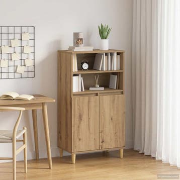 vidaXL Highboard Artisanaal eiken 60 x 36 x 110 cm Bewerkt, Verzenden