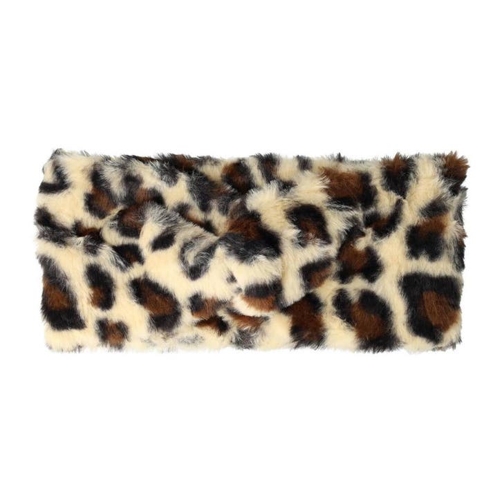 Haarband Twist 12cm – Panter Print – Teddy Imitatiebont Stof, Handtassen en Accessoires, Uiterlijk | Haarverzorging