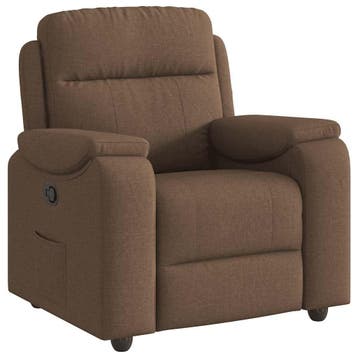 Fauteuil verstelbaar stof bruin - Snel beslissen? Pak nu..., Huis en Inrichting, Verzenden, 75 tot 100 cm, Zo goed als nieuw, 75 tot 100 cm