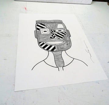 The Big Fat Boy (XX) - Portait of a man with white lips |