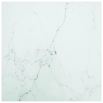 vidaXL Tafelblad marmerontwerp 6 mm 70x70 cm gehard glas wit, Huis en Inrichting, Verzenden, Nieuw