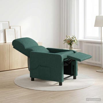 vidaXL Massage Relaxstoel Donkergroen Polyester, Verzenden, Nieuw