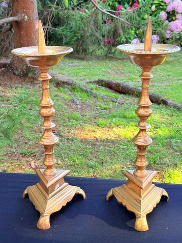 Candélabre Grandes - 43 cm - Bronze doré - Hacheros de Altar