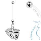 Fako Bijoux - Zwangerschapspiercing - Babyvoetjes - 70mm -, Handtassen en Accessoires, Piercings, Verzenden, Nieuw