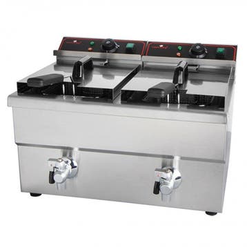 Friteuse | Elektrisch | 8+8L | 6.5kW (2x 230V) |, Verzenden