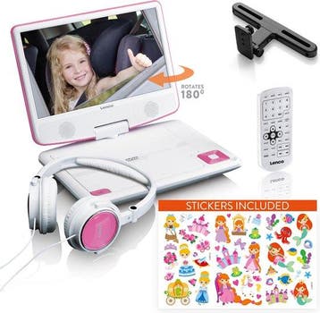 Draagbare DVD Speler - Met scherm - Auto - Roze/Wit - DVP-92, Verzenden, Nieuw