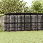 vidaXL Hondenkennel met dak 18,43 m² staal, Verzenden
