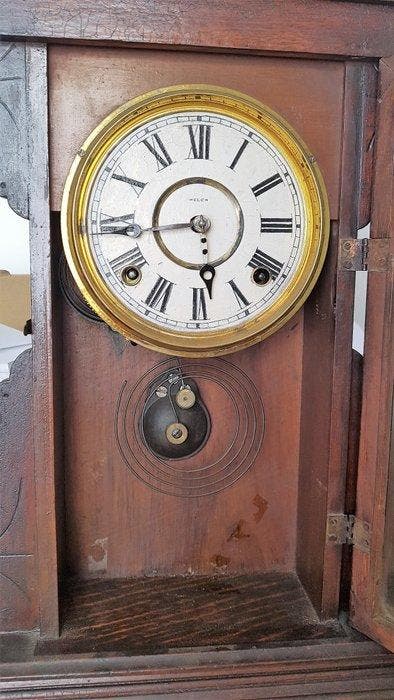 Klok Minimalistisch Hout - 1920-1930, Antiquités & Art, Antiquités | Horloges