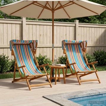 vidaXL Ligstoel 2 pcs 3 Positie massief eucalyptushout, Verzenden
