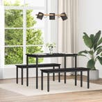 vidaXL Bank Zwart Eiken 110 x 35 x 45 cm Bewerkt hout, Verzenden, Nieuw