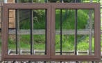 pvc raam , chassis , venster , kozijn 211 x 126  eik, Kunststof, Raamkozijn, Nieuw, Ophalen of Verzenden