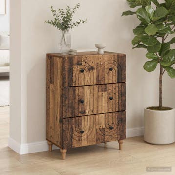 vidaXL Ladekast Oud hout 66 x 34,5 x 90 cm Bewerkt hout, Verzenden