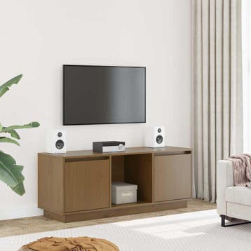 vidaXL Tv-meubel 110,5x35x44 cm massief grenenhout, Verzenden, Nieuw
