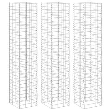 vidaXL Schanskorf plantenbakken 3 st verhoogd 30x30x200 cm, Verzenden