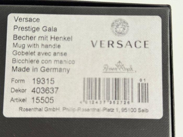 Rosenthal - Versace - Bekerglas - Beker met oor - 9 cm, Antiek en Kunst, Antiek | Glaswerk en Kristal