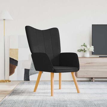 vidaXL Relaxstoel stof zwart, Verzenden