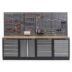 Werkbank set met hardhouten werkblad, gereedschapskast,, Doe-het-zelf en Bouw, Werkbanken, Ophalen of Verzenden, Nieuw