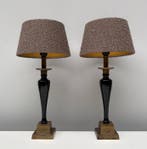 Lampe de table - Textile, En alliage - Deux lampes à