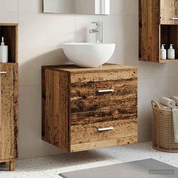 vidaXL Wandgemonteerde wastafel van een meubel Oud hout, Verzenden