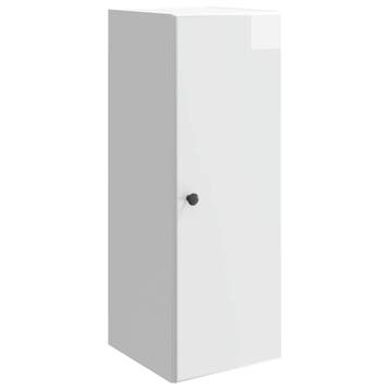 vidaXL Wandkast Hoogglans Wit 33 x 34,5 x 90 cm Bewerkt hout, Verzenden