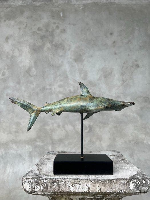 sculptuur, NO RESERVE PRICE - Bronze patinated Hammerhead, Antiquités & Art, Art | Objets design
