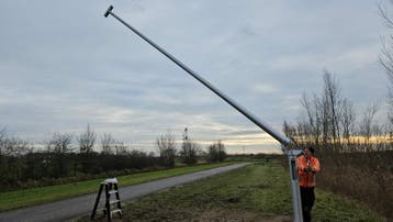 Kantelbare cameramast mast 11,5 meter geanodiseerd aluminium, Verzenden
