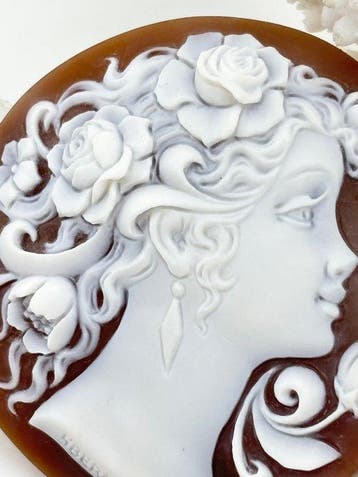 CASSIS MADAGASCARIENSIS - Cameo - Handgesneden camee