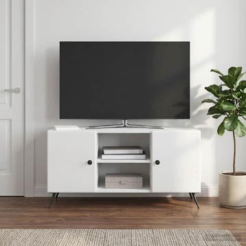 vidaXL TV Kast 102 x 34,5 x 50 cm Hoogglans Wit Bewerkt hout, Verzenden, Nieuw