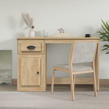 vidaXL Bureau met lade 115x50x75 cm bewerkt hout sonoma, Verzenden