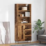 vidaXL Highboard met lade 2 pcs Oudhout Bewerkt hout, Huis en Inrichting, Kasten | Dressoirs, Verzenden, Nieuw