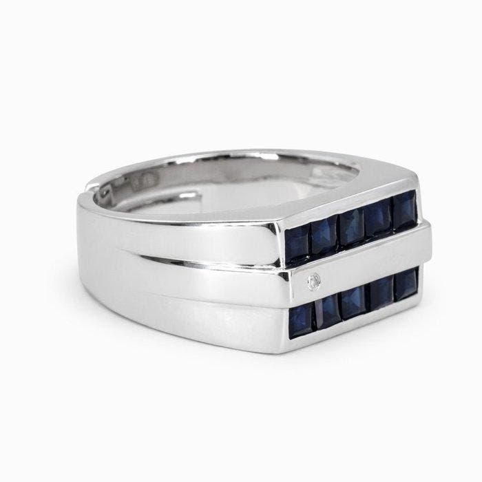 Sans prix de réserve - Bague Plaqué or Saphir - Diamant -, Bijoux, Sacs & Beauté, Bagues