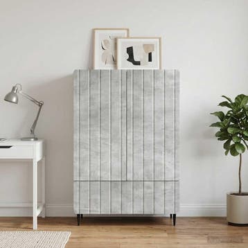 vidaXL Dressoir met lade Betongrijs 66 x 34,5 x 97 cm, Verzenden, Nieuw