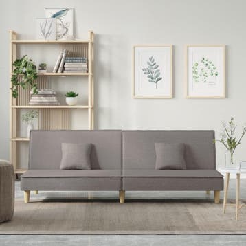 vidaXL Slaapbank / zetel stof taupe, Verzenden, Nieuw