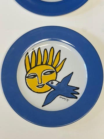 Porcelaine de Limoges - Corneille (1922-2010) - Snijwerk,