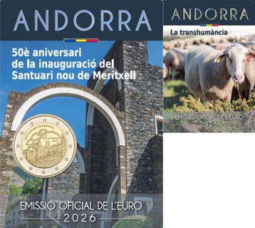 Andorra 2 x 2 Euro 2026 Gedenkmunten Heiligtum Meritxell..., Verzenden, België