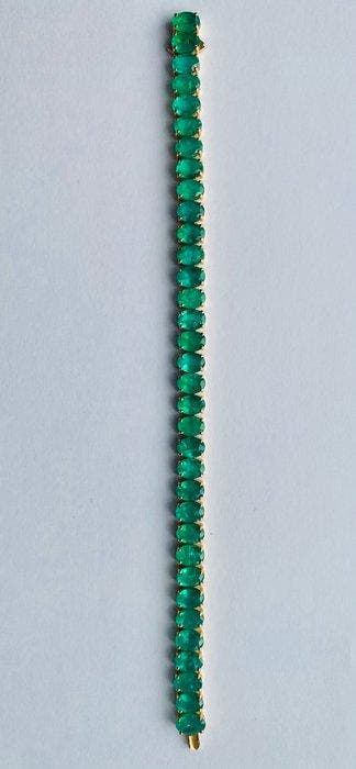 Pols ornament - 14 karaat Geel goud - 25.16ct. tw. Smaragd