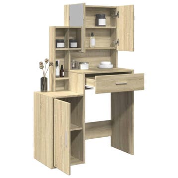 vidaXL Kaptafel met kastje 80x35x132 cm sonoma eikenkleurig, Verzenden, Nieuw